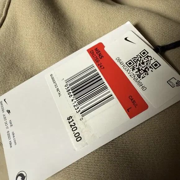 Nike x Off-White 006 Fleece Hoodie Khaki Size Large Mens